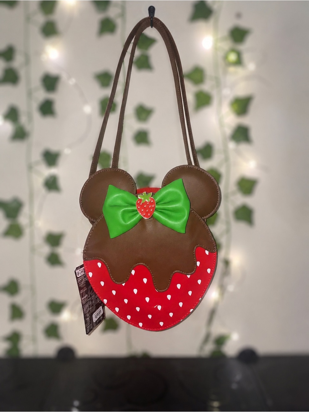 Loungefly Disney Minnie Mouse Chocolate Dipped Strawberry Scented Crossbody Bag